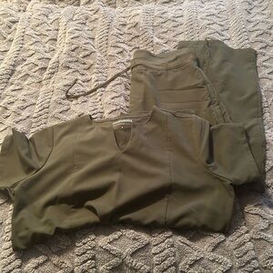 Mandala Olive Green Scrub Set